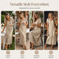 ✨👗 Vestido Longo Feminino de Manga Curta com Decote em V – Elegante, Leve e Perfeito para o Verão