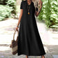 ✨👗 Vestido Longo Feminino de Manga Curta com Decote em V – Elegante, Leve e Perfeito para o Verão