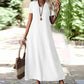 ✨👗 Vestido Longo Feminino de Manga Curta com Decote em V – Elegante, Leve e Perfeito para o Verão