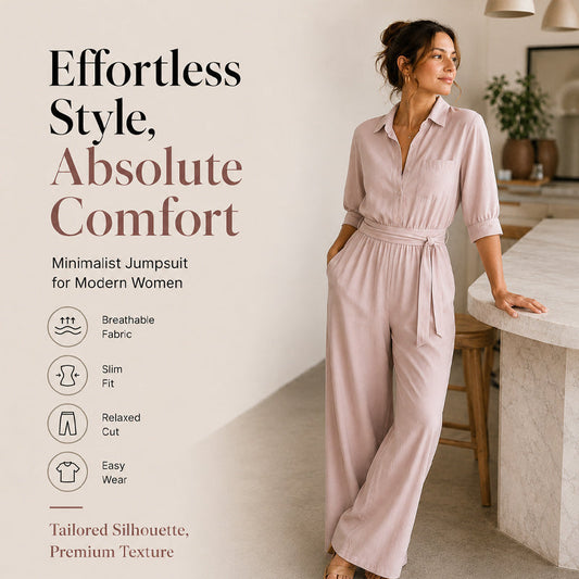 ✨👗 Macacão Feminino de Manga Curta e Perna Larga – Elegância, Conforto e Estilo em Uma Peça