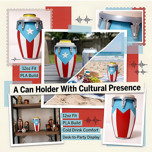 🥁 Porta-Lata Tambor Conga Exclusivo – Estilo, Cultura e Diversão Para Suas Bebidas Favoritas