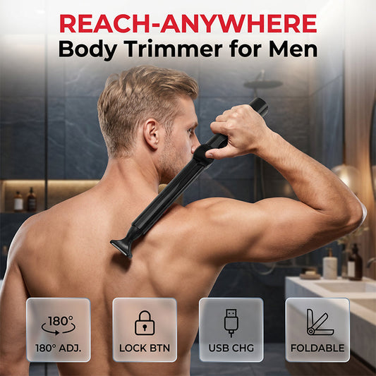 🔥🪒 Aparador Corporal Masculino de Longo Alcance – Remoção Fácil de Pelos nas Costas, Peito e Corpo Inteiro