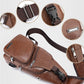 👜Bolsa de Peito Masculina em Couro PU Premium – Estilo, Organização e Segurança para o Dia a Dia