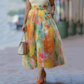 🌸✨ Saia Midi Feminina de Tule Floral – Elegância Romântica com Estampa em Aquarela