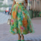 🌸✨ Saia Midi Feminina de Tule Floral – Elegância Romântica com Estampa em Aquarela
