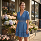 🌸👗 Vestido Feminino com Decote V e Babados de Renda – Elegante, Romântico e Encantador