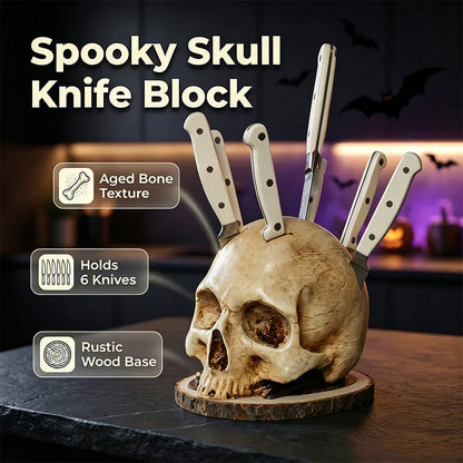 💀🔪 Suporte Para Facas em Formato de Crânio – Decoração Criativa e Organização Estilosa Para Sua Cozinha
