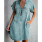 ✨ Vestido Jeans Feminino com Zíper Frontal – Elegância, Conforto e Estilo Casual para Todos os Dias