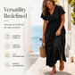 ✨ Vestido Longo Feminino de Verão com Decote em V e Fenda Lateral – Elegância, Leveza e Conforto em Todos os Momentos