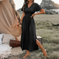 ✨ Vestido Longo Feminino de Verão com Decote em V e Fenda Lateral – Elegância, Leveza e Conforto em Todos os Momentos