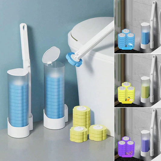 🚽✨ Escova Sanitária Descartável com Suporte – Limpeza Fácil, Higiênica e Sem Mau Cheiro
