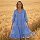 👗✨ Vestido Evasê com Franjas em Camadas – Leve, elegante e perfeito para dias ensolarados