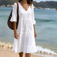 👗✨ Vestido Evasê com Franjas em Camadas – Leve, elegante e perfeito para dias ensolarados