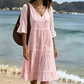👗✨ Vestido Evasê com Franjas em Camadas – Leve, elegante e perfeito para dias ensolarados