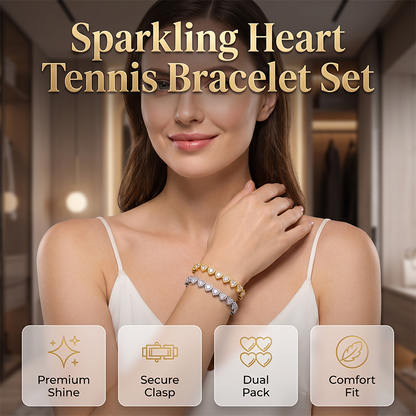 💎✨ Kit 2 Pulseiras Femininas de Coração Brilhante – Elegância, Luxo e Charme Para Todos os Momentos