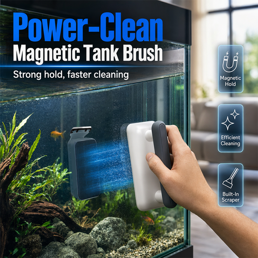 🐠✨ Escova Magnética para Aquário Power-Clean – Limpeza fácil do vidro sem molhar as mãos
