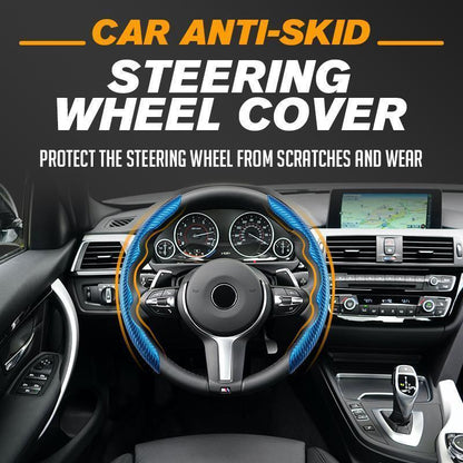 🚗✨ Capa de Volante em Couro Fibra de Carbono – Mais Conforto, Segurança e Estilo Para Seu Carro
