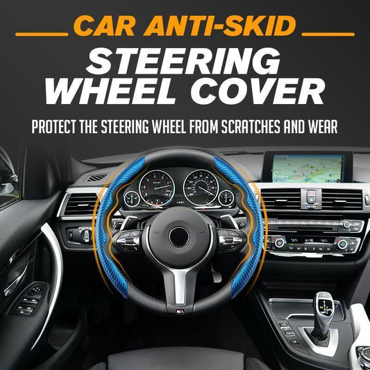 🚗✨ Capa de Volante em Couro Fibra de Carbono – Mais Conforto, Segurança e Estilo Para Seu Carro