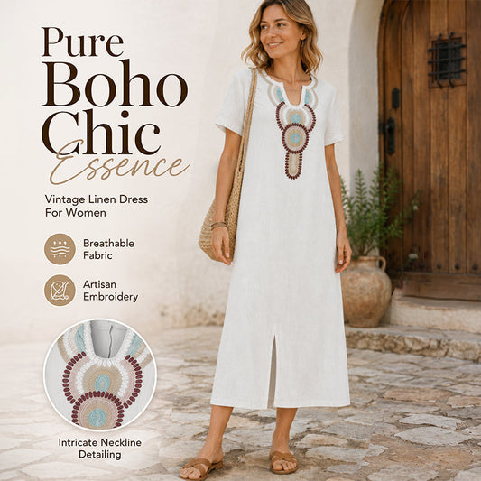 🌸👗 Vestido Maxi Bordado Feminino com Fenda Frontal – Elegância, leveza e movimento para todos os momentos