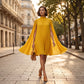 🏖️Summer Hot Sale - Up to 70% OFF⚡50K+ SOLD!🎁Women's Round-Neck Cape Sleeve Mini Dress