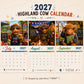 🐮✨ Calendário de Parede 2027 com Vacas Highland – 12 meses de charme, organização e decoração aconchegante para sua casa