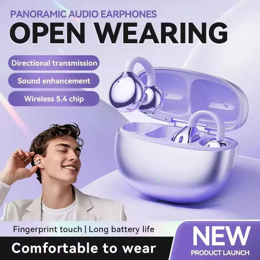 🎧✨ Fone Bluetooth de Orelha Aberta – Som HiFi, conforto sem pressão e liberdade para ouvir ao redor