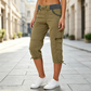 🔥✨ Calça Capri Cargo Feminina de Cintura Alta – Estilo moderno, conforto e bolsos funcionais para o dia a dia