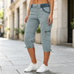 🔥✨ Calça Capri Cargo Feminina de Cintura Alta – Estilo moderno, conforto e bolsos funcionais para o dia a dia