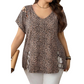 🐆✨ Blusa Feminina Estampa Leopardo com Decote V – Elegância, conforto e estilo para todos os dias