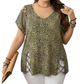 🐆✨ Blusa Feminina Estampa Leopardo com Decote V – Elegância, conforto e estilo para todos os dias