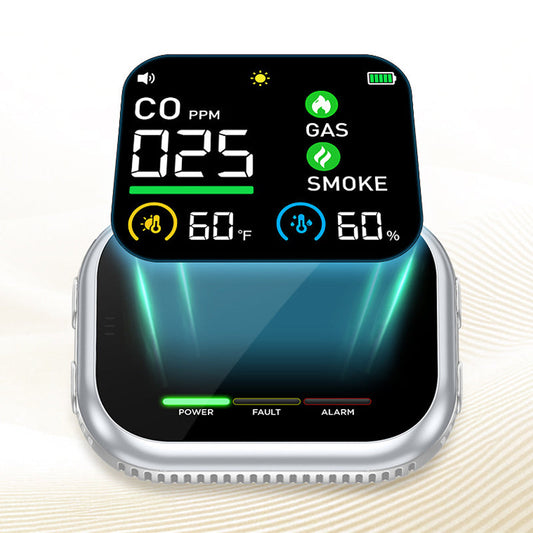 🚨🏠 Detector Inteligente 6 em 1 de Gás e CO – Proteção completa para sua casa com monitor LCD em tempo real