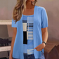 👚✨ Top Feminino 2 em 1 com Blocos de Cores – Estilo moderno, elegante e confortável para todos os momentos