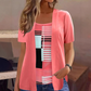 👚✨ Top Feminino 2 em 1 com Blocos de Cores – Estilo moderno, elegante e confortável para todos os momentos