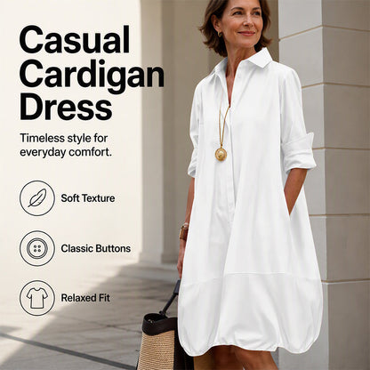 👗✨ Vestido Cardigan Feminino Casual – Elegância confortável para transformar qualquer look do dia a dia