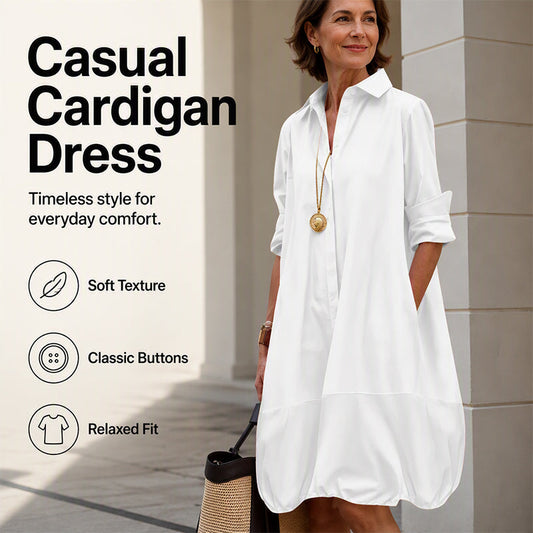 👗✨ Vestido Cardigan Feminino Casual – Elegância confortável para transformar qualquer look do dia a dia