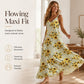 🌻✨ Vestido Feminino Maxi com Estampa de Girassol – Leve, fresco e elegante para os dias de verão