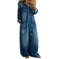 👖✨ Macacão Jeans Feminino de Pernas Largas – Estilo moderno, confortável e perfeito para qualquer ocasião