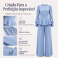 👗✨ Conjunto Feminino Elegante com Blusa de Mangas Bufantes e Calça de Perna Larga – Estilo sofisticado, conforto e caimento perfeito