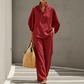 👗✨ Conjunto Feminino de Gola Alta e Calça Pantalona – Elegância, conforto e estilo sofisticado em um só look