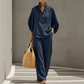 👗✨ Conjunto Feminino de Gola Alta e Calça Pantalona – Elegância, conforto e estilo sofisticado em um só look
