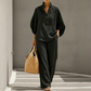 👗✨ Conjunto Feminino de Gola Alta e Calça Pantalona – Elegância, conforto e estilo sofisticado em um só look