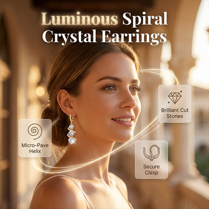 ✨💎 Brincos Femininos de Cristal em Espiral – Elegância, brilho e um toque de luxo para destacar sua beleza