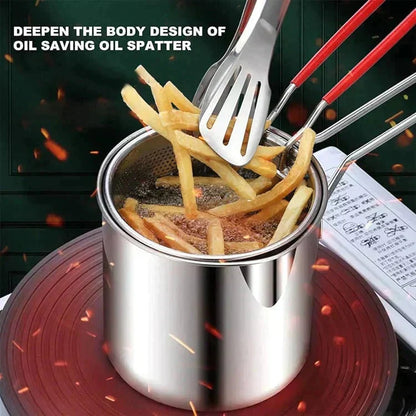 🍳✨ Fritadeira de Aço Inoxidável 304 – Frite alimentos crocantes com menos óleo e mais praticidade