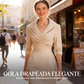 👗✨ Vestido Tubinho Feminino Elegante – Silhueta modeladora, gola drapeada e charme sofisticado para qualquer ocasião