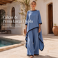 ✨👗 Conjunto Feminino Old Money Elegante – Túnica assimétrica e calça pantalona para um visual sofisticado e confortável