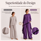 ✨👗 Conjunto Feminino Old Money Elegante – Túnica assimétrica e calça pantalona para um visual sofisticado e confortável