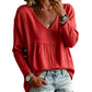 ✨👚 50% OFF! Blusa Feminina de Renda com Decote em V – Elegância confortável para transformar qualquer look do dia a dia