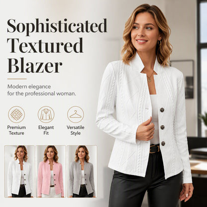 🔥👔 50% OFF! Blazer Feminino Texturizado com Botões – Elegante, Sofisticado e com Caimento Slim