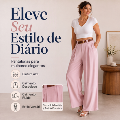 👖✨ Calça Social Feminina de Cintura Alta e Perna Larga – Elegância, Conforto e Silhueta Sofisticada