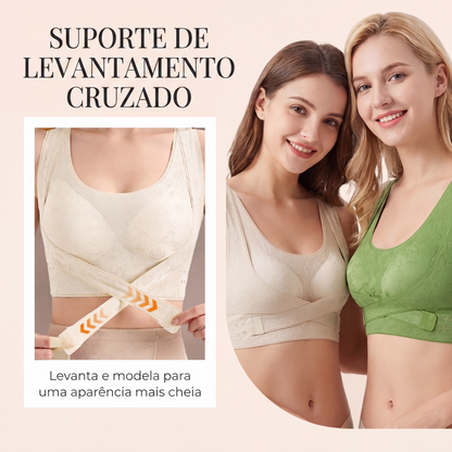 👙✨ Sutiã Feminino com Elevação Cruzada e Modelagem – Suporte confortável, cobertura ampla e silhueta elegante